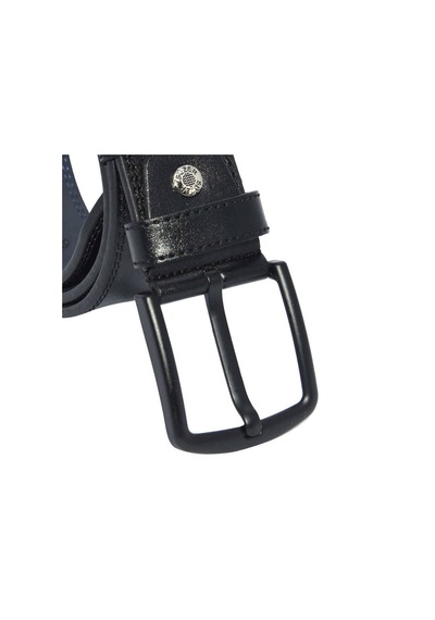 Süzer Deri 4.5 Cm Tokalı Suni Deri Düz Renk Dikişli Model Spor Kemer Siyah Siyah