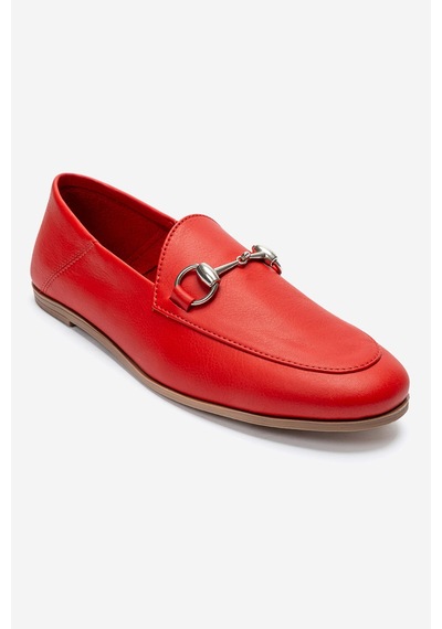 Luvishoes F03 Kırmızı Cilt Kadın Babet Kırmızı