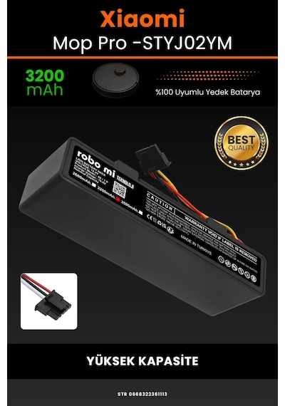 Xiaomi Mi Vacuum Mop Pro STYTJ02YM Uyumlu 3200mAh Robot Süpürge Bataryası