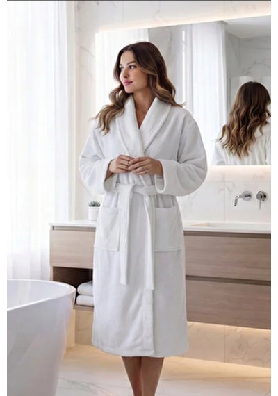 Özdilek Casual Şalyaka Bornoz Beyaz Xl