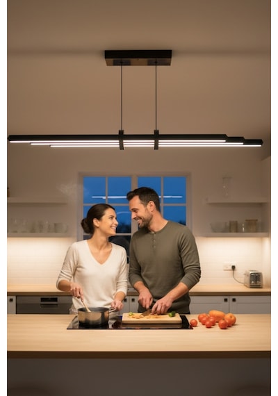 Cosmo Gold Lineer Led Sarkıt Avize Kumandalı Dim Edilebilir Aşağı Işık Beyaz Işık