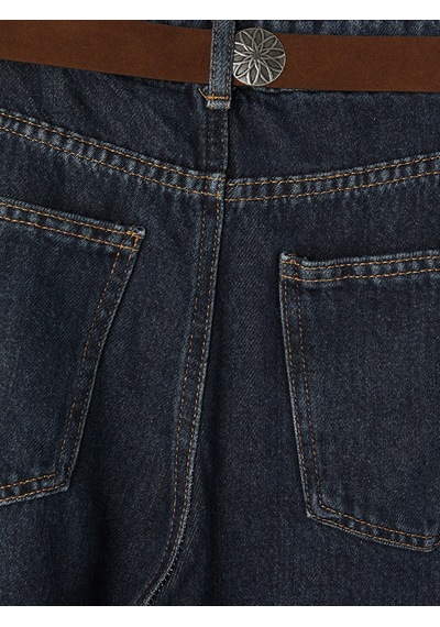 Lcw Jeans İndigo Beli Kemerli Kadın Jean Pantolon