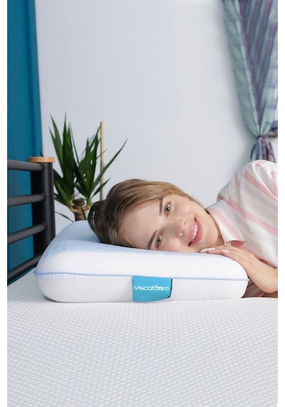 Viscofoam Lüks Terletmeyen Ortopedik Yastık Serinleten Visco Yastık Jelli Yastık 60x40x11cm
