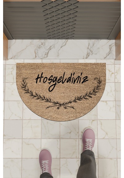 Rugmood Modern Dijital Paspas Kahverengi Home Sweet Home Paspas - Kapı Önü Paspası
