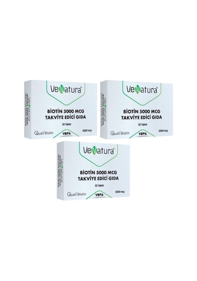 Venatura Biotin 5000 Mcg 30 Tablet 3 Adet