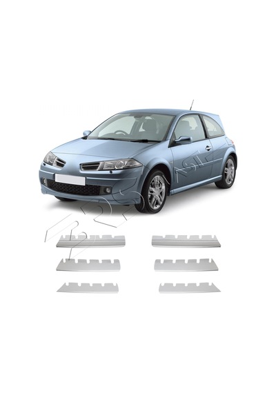 Renault Megane 2 Uyumlu 2004-2006 Ön Panjur 6 Panjur Paslanmaz Çelik