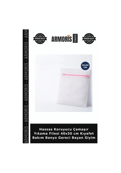 Hassas Koruyucu Çamaşır Yıkama Filesi 40x50 Cm Kıyafet Bakım Banyo Gereci Bayan Giyim Diğer