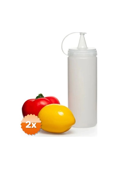 2 Adet Sos Şişesi - Şeffaf - 700 Ml Diğer