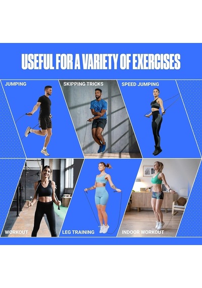 Sporsize Uzunluğu Ayarlanabilir Atlama İpi 280 Cm Fitness Ve Kardiyo İpi, Hız Atlama, Hııt Ve Ev Antrenmanları