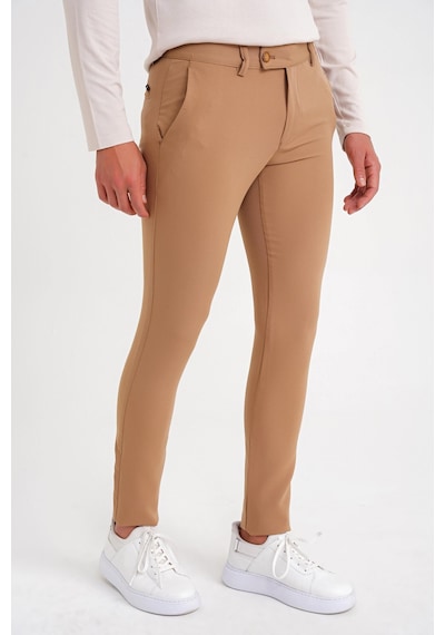 Efor P 1088 Slim Fit Yan Cep Esnek Pamuklu Casual Camel Pantolon Camel