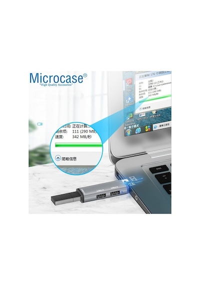Microcase Usb 3.0 3 Port Mini Usb Çoklayıcı Hub 8 Cm Gri - Al2740