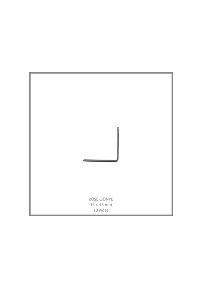 Köşe Gönye, Sac Gönye, 15 X 45 Mm 10 Adet Metalik