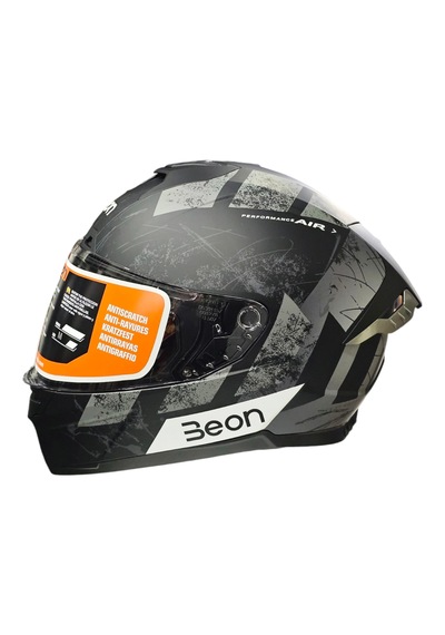 Beon B507 Full Face Kapalı Motosiklet Kaskı Gri - Siyah