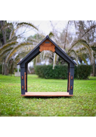 Mandu Isı Yalıtımlı Ahşap Köpek Kulübeleri İçin Ekstra Gölgelik Çatı Ve Taban Veranda Medıum