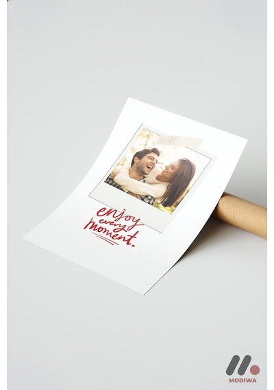 Kişiye Özel Enjoy Every Moment Polaroid, Çerçevesiz Yüksek Kalite Duvar Afişi - Sevdiklerinize Özel