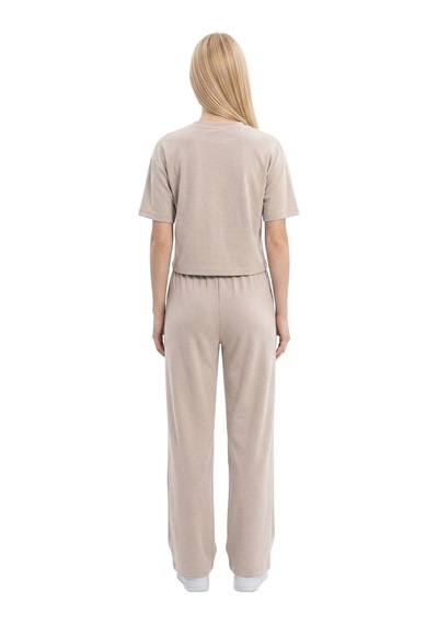 Cottonhıll Premium - Sway Collection Vizon Modal Nervür Dikiş Detay Kadın Eşofman Takımı