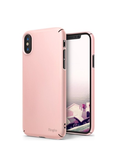 Ringke Slim Apple Uyumlu iPhone X İle Kılıf Peach Pink