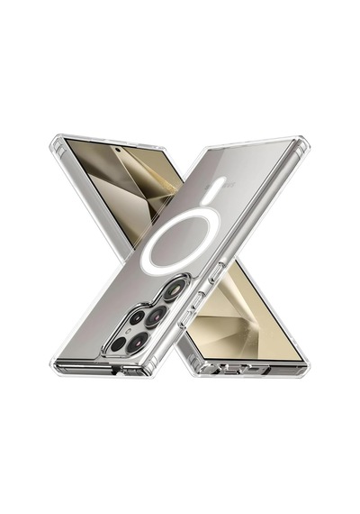 Tr Samsung Galaxy S23 Ultra Magsafe Uyumlu Şeffaf Kılıf Manyetik Kablosuz Şarj Destekli, Darbe Emici Ve Dayanık Diğer