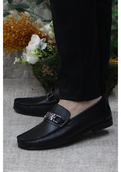 Pierre Cardin 25109 Siyah Hakiki Deri Erkek Babet Loafer Erkek Ayakkabı Siyah