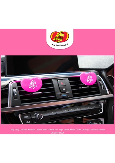 Jelly Belly Duovent Kalotifer Geçme Koku Bubblegum 14gr. Sakız, Keklik Üzümü, Vanilya, Portakal Arom