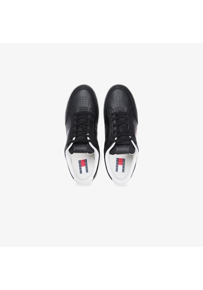 Tommy Hilfiger Cupsole Long Lace Leather Erkek Siyah Spor Ayakkabı Em0em01707 Siyah