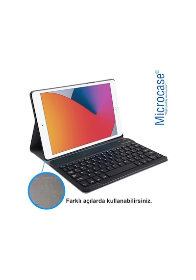 Apple Uyumlu iPad  8.Nesil 10.2 Inch 2020 Bluetooth Klavyeli Standlı Kılıf Bkk4