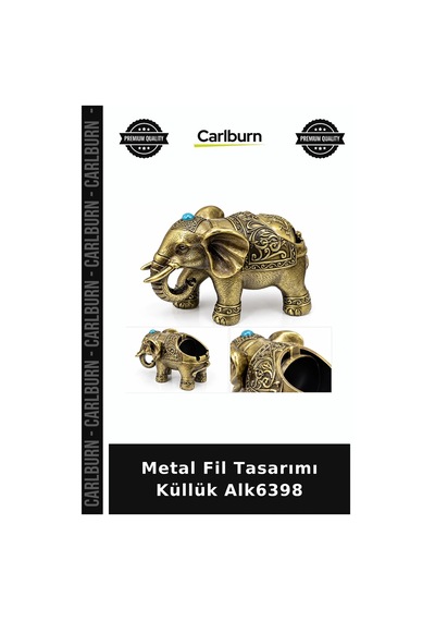 Özel Üretim Dekoratif Hediyelik Aksesuar Ev Ofis Metal Fil Tasarımı Küllük Alk6398