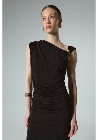 Buly Drape Elbise Siyah