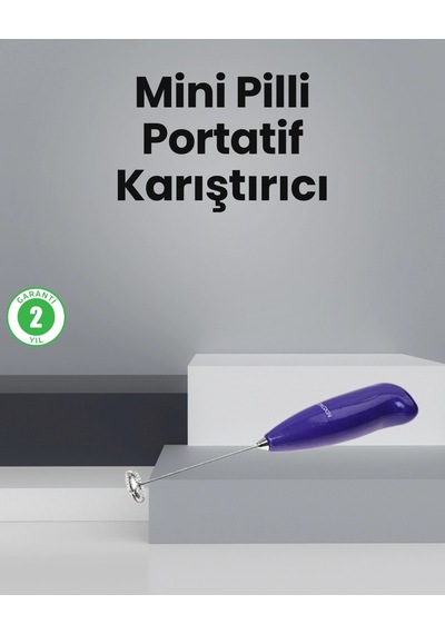 Mey İthalat Mutfak İçin Mini El Mikseri - Kahve, Süt, Krema Ve Sos Karıştırıcı Renkli
