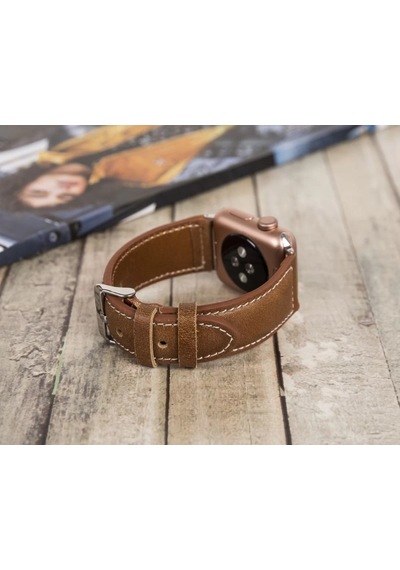 Apple Watch Uyumlu Deri Kordon 42-44-45mm Nm4-as2 Taba Diğer
