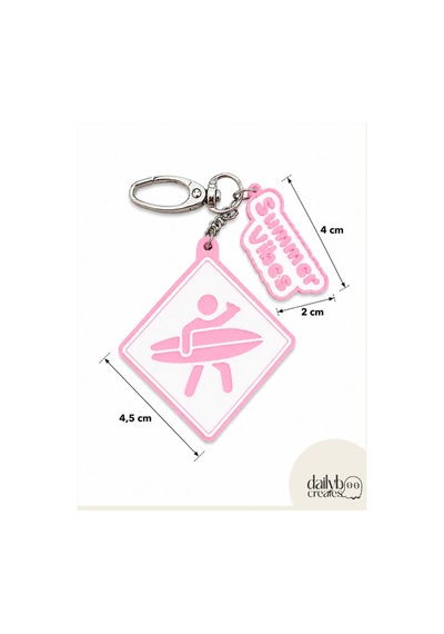 Paddle Board Charm Anahtarlık -summer Vibes Figürlü Çanta Aksesuarı-kutu İçecek Açacaklı Anahtarlık-3d Dekoratif Baskı-pembe Pembe