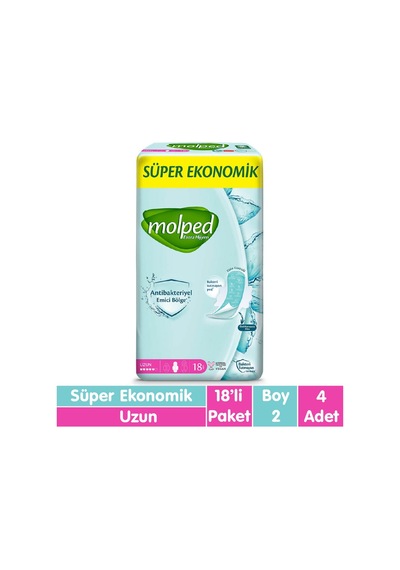 Molped Süper Ekonomik Ped Uzun 4 x 18'li