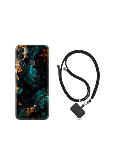 Tecno Pova Neo Kılıf İpli Boyun Askılı Desenli Silikon Karmaşa 1625
