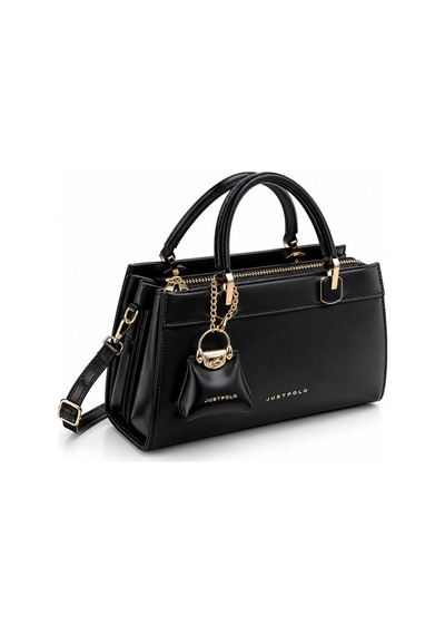 Just Polo İthal Premium Rugan Kadın Çantası Ebat Boy: 14 Cm En : 20 Cm Siyah