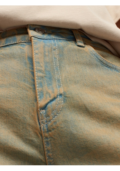 Dilvin Eskitmeli Denim Stright Pantolon Tint Haki - Mavi