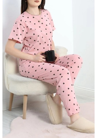 Seka Store Seka Manşetli Süprem Alt Üst Aynı Pijama Takımı Pembekalp - 50673.1961. Çok Renkli Seka Store Seka Manşetli Süprem Alt Üst Aynı Pijama Takımı Pembekalp - 50673.1961. Çok Renkli
