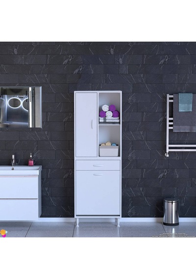 Eliusta Liora Beyaz Çok Amaçlı Banyo Dolabı 65 Cm Genişliğe Sahip 65x171x32,5 Cm Tek Sepetli 2 Raflı Dolap Beyaz Eliusta Liora Beyaz Çok Amaçlı Banyo Dolabı 65 Cm Genişliğe Sahip 65x171x32,5 Cm Tek Sepetli 2 Raflı Dolap Beyaz