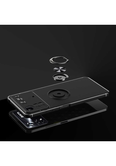 Xiaomi Poco X4 Pro 5G Kılıf Yüzüklü Magnetli Ravel Case Kapak