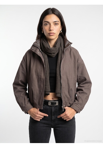 Dilvin 60828 Dik Yaka Bomber Ceket Kahve