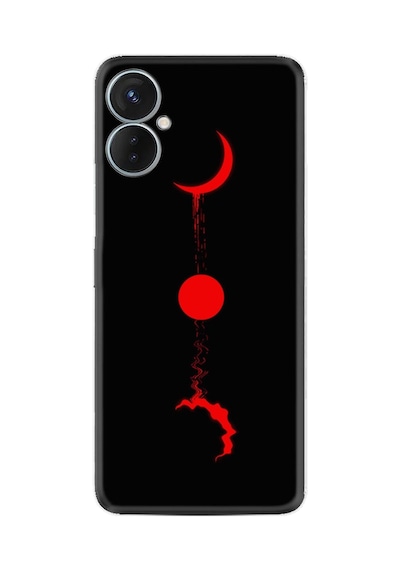 Tecno Spark 9 Pro Kılıf Silikon Desen Özel Seri Red Moon 1710
