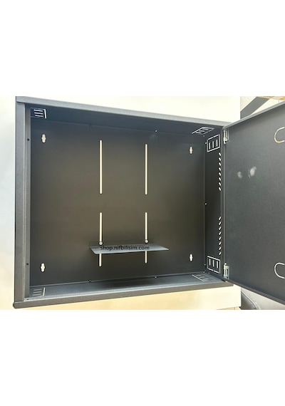 Nif Bilişim İki Yönlü Kilitli Metal Pano Hareketli Raf Kayıt Cihazı Panosu Dvr Box 55cmx45cmx15cm Siyah
