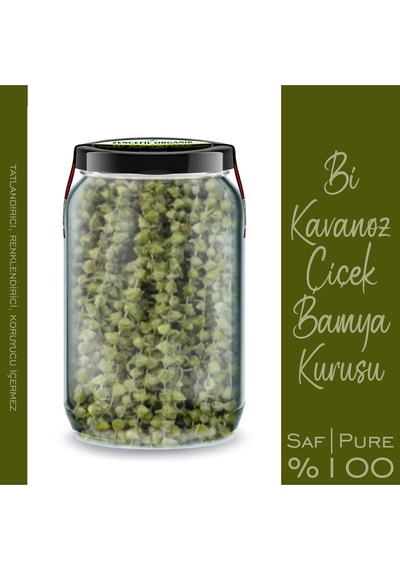 Çiçek Bamya Kurusu Bi Kavanoz 660 Cc. Cam Kavanozda 1. Kalite Ufak Kuru Bamya Amasya Çiçek Bamyası