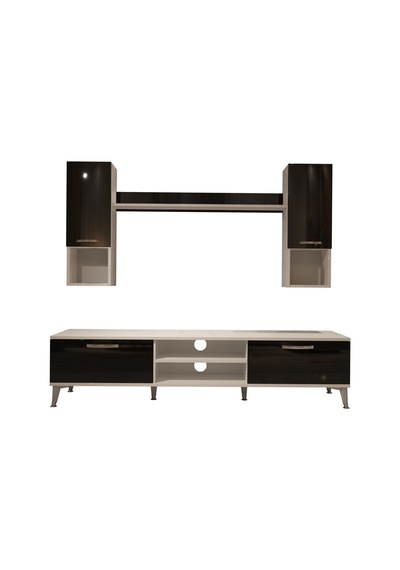 Decoraktiv Eko 5da Mdf Dvd Silver Tv Ünitesi Tv Sehpası Beyaz - Siyah
