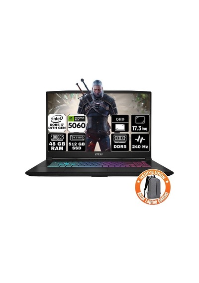 MSIKatana 17 Hx B14wfk-216xtr-a69 i7-14650HX 48 GB 512 GB SSD RTX5060 17.3" W11P Dizüstü Bilgisayar