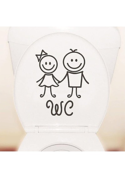 Kız & Erkek Wc Tuvalet Banyo Kapı Cam Duvar Sticker 18x13 Cm
