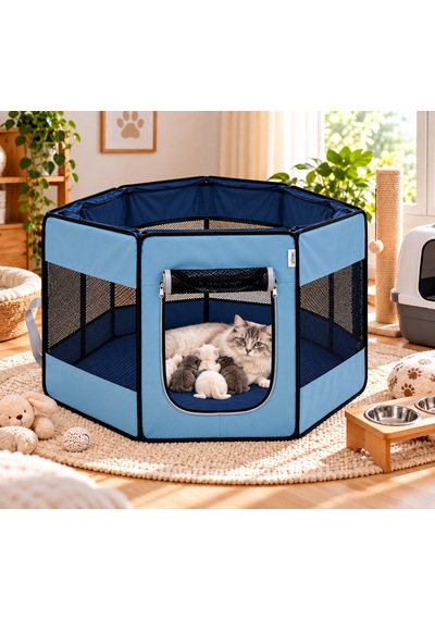 Missidea Pawingo Mavi Kedi Ve Köpek Doğum Çadırı Katlanabilir Pet Oyun Alanı Ve Yuvası