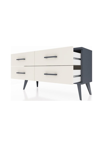 Arges Şifonyer 4 Raflı 88x30x48 Antrasit-antrasit/aytaşı Antrasit/aytaşı