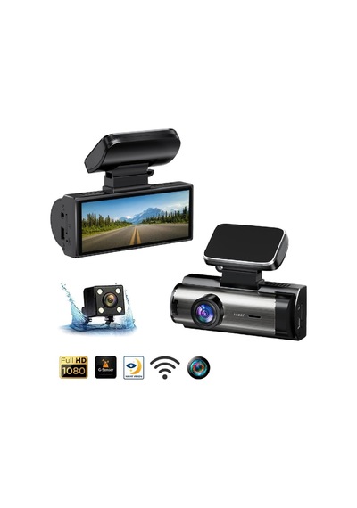 A-88 3" Dvr Araç İçi Kamerası Lcd Ekranlı Gece Görüşlü 3 Kameralı G-sensör Wi-fi 1080p Diğer