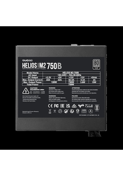 Gamdıas Helıos M2-750b, 750w, 80+ Silver, Aktif Pfc, Gamıng, Atx, Power Supply Psu