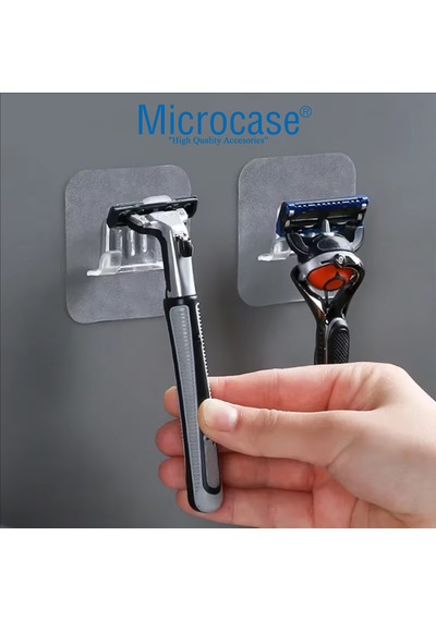 Microcase Güçlü Yapışkanlı Tıraş Bıçağı Tutucu Askılığı -al4940 2 Adet Şeffaf